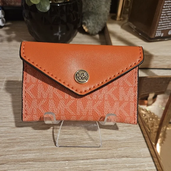Michael Kors Orange Clutch w/Card Case - Picture 8 of 11